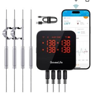 NWOT GoveeLife WiFi Meat Thermometer Digital, Smart Thermometer with 4 Probes